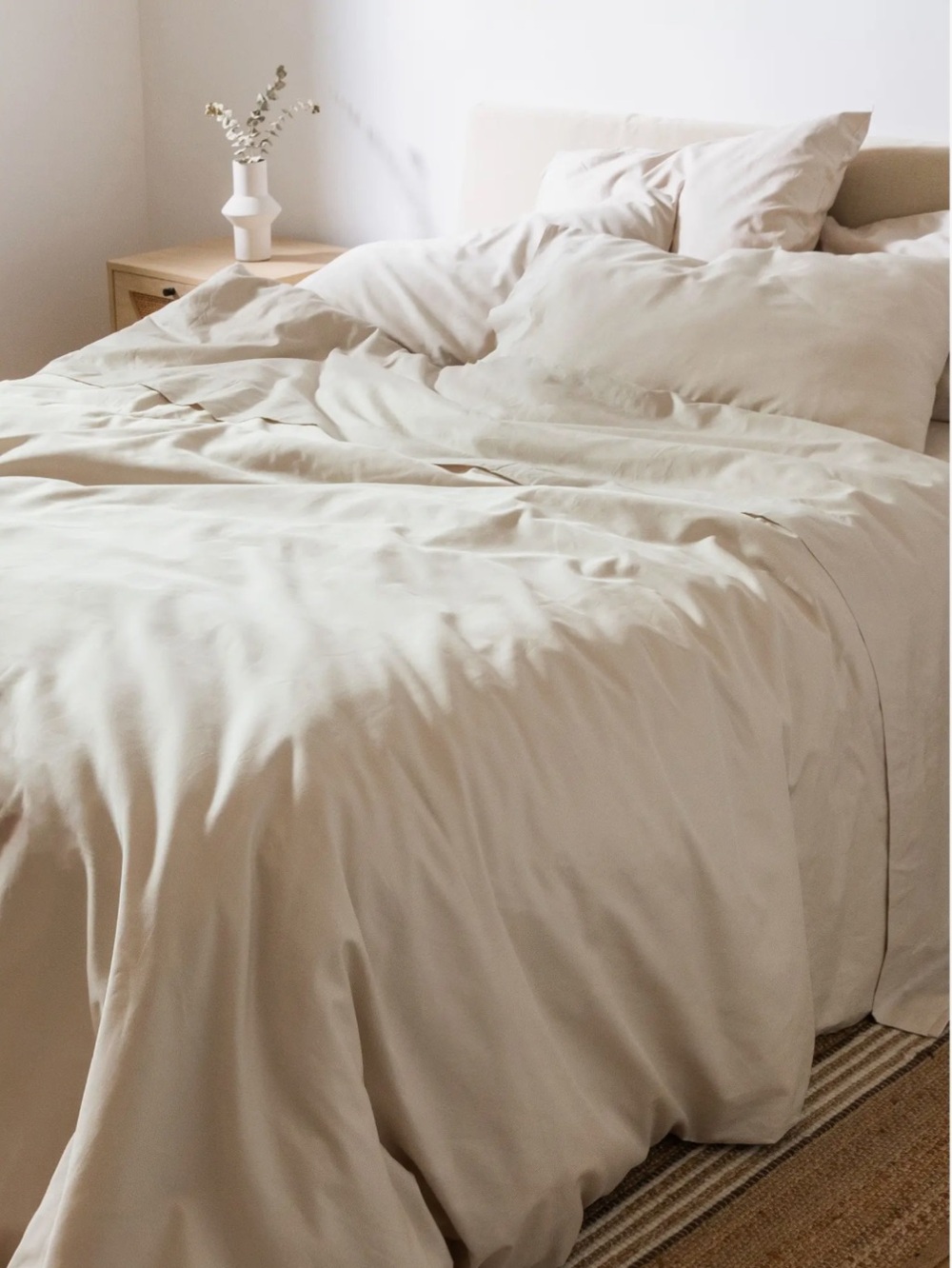 Sijo CrispCool Organic Cotton Percale Duvet Cover, Fog, NEW no tag